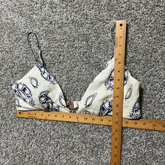 Johanna Ortiz Womens Sz 12 White Afternoon in Fez Linen Crop Bralette Top Cream - Picture 11 of 12